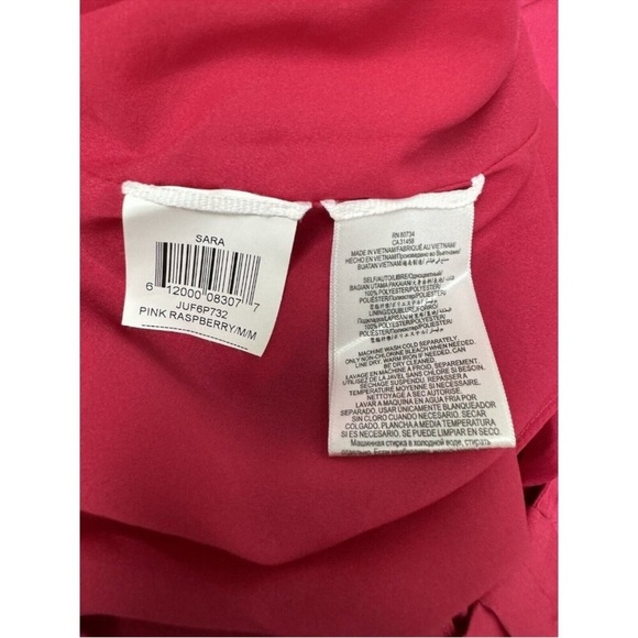 BCBG Max Azria Women’s Sleeveless Elegant Bright Pink Satin Maxi Dress - Picture 12 of 15